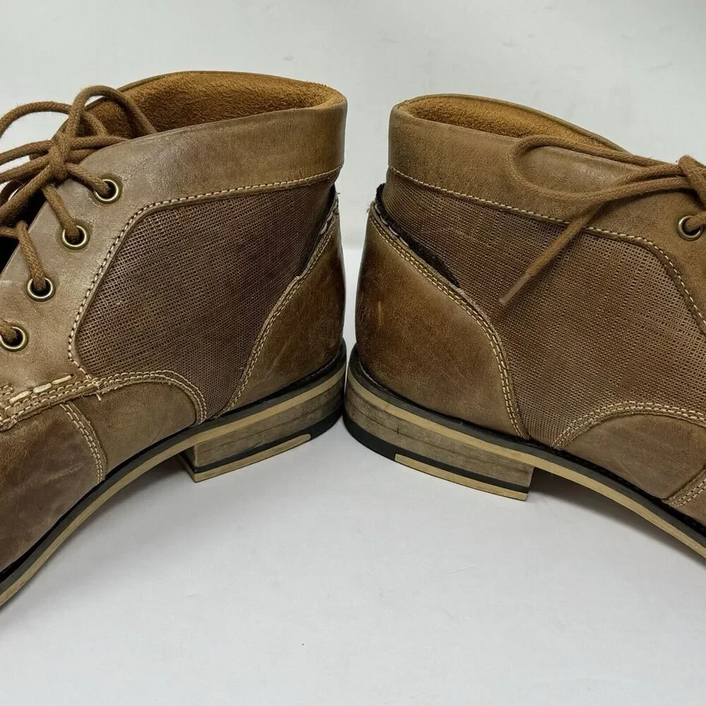 Steve Madden Brown Leather Cap Toe Chukka Ankle Boots